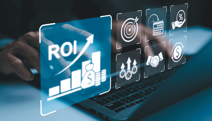 laptop with ROI figures